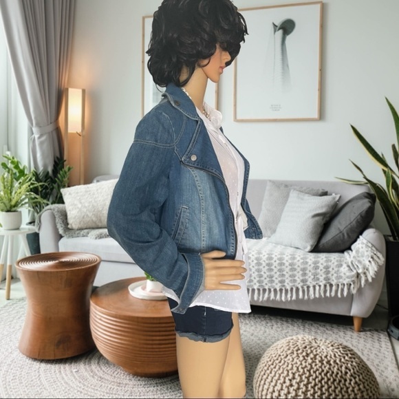 Asymmetrical Cropped Jean Jacket MNG by Mango - Picture 4 of 14